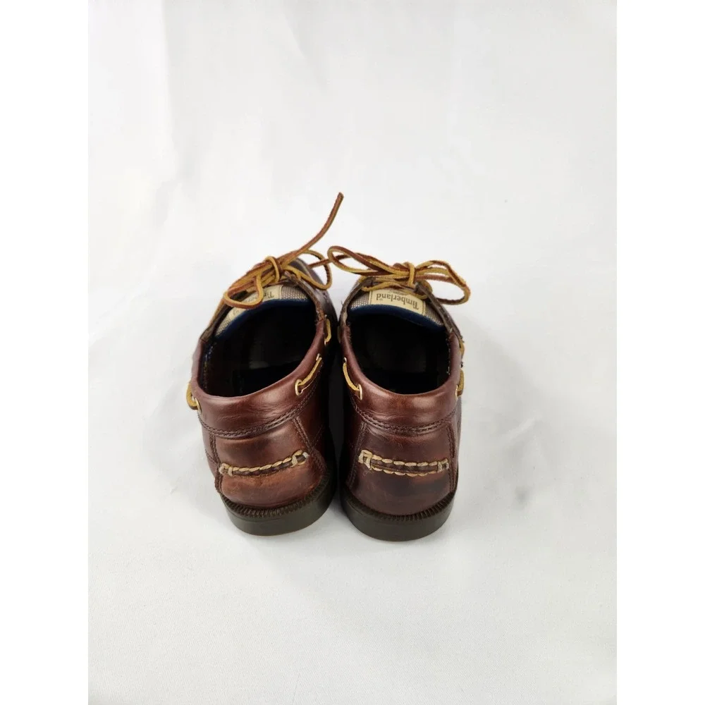 Timberland Classic 2 Eye Boat Shoes Men 9.5 Wide Brown Leather Deck Earthkeepers